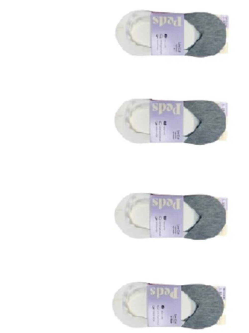 PEDS 8 PAIR Women's Low Cut, No Show, Two Tone Liner, Socks, Stay Up Grip